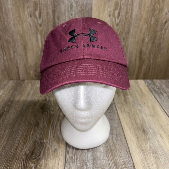 Under Armour Hat One Size Free Fit Maroon Red Baseball Cap Hat Womens Adjustable - Picture 2 of 10